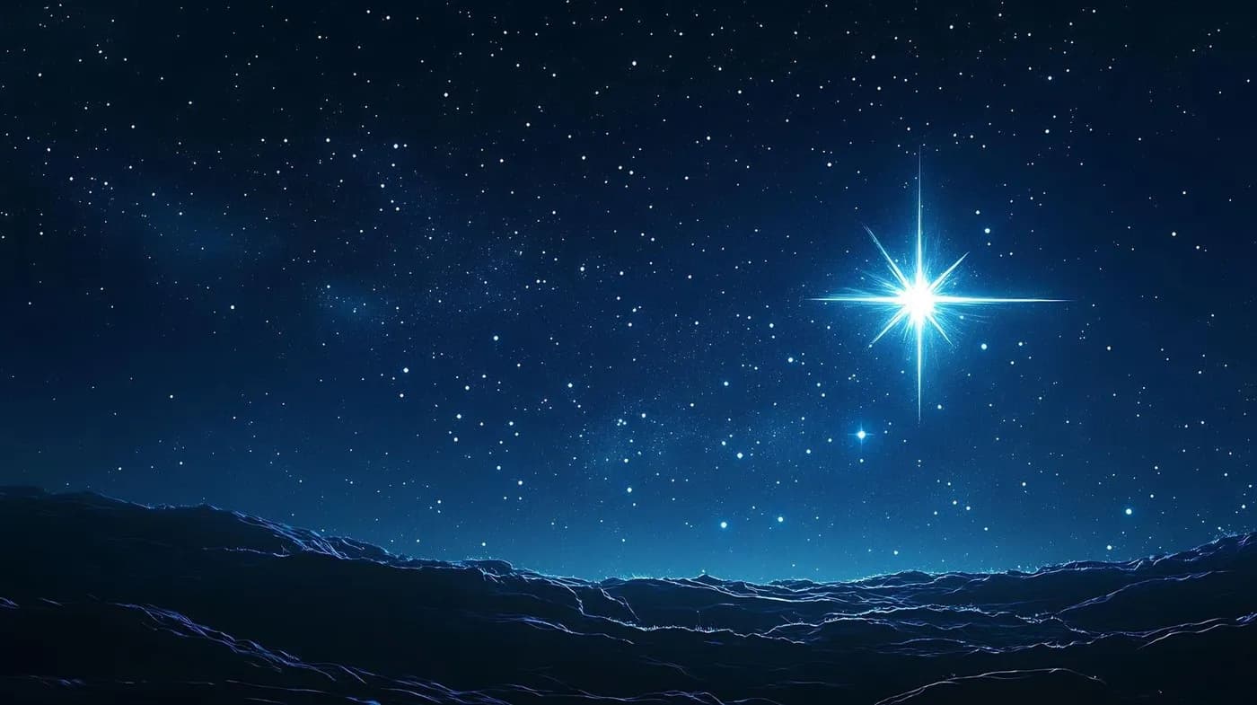 Étoile brillante dans un ciel nocturne étoilé